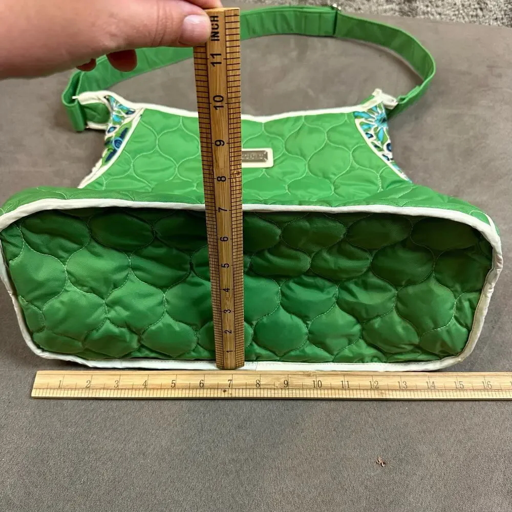 Cinda B Green Quilted Tote Diaper Bag Purse Verde Bonita Baby Changing Pad